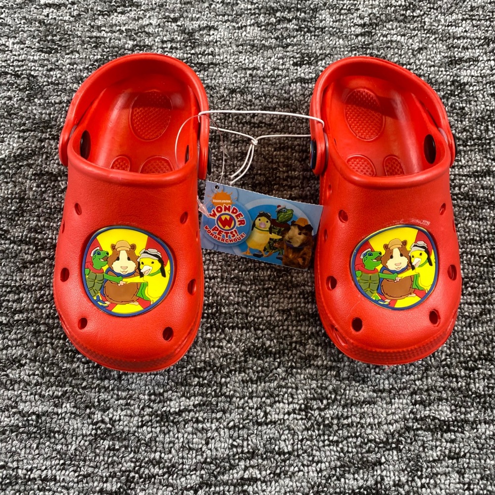 NWT Wonder Pets Nickelodeon Clogs Kids Size 7 8 Red 2008 Nick Jr Shoes